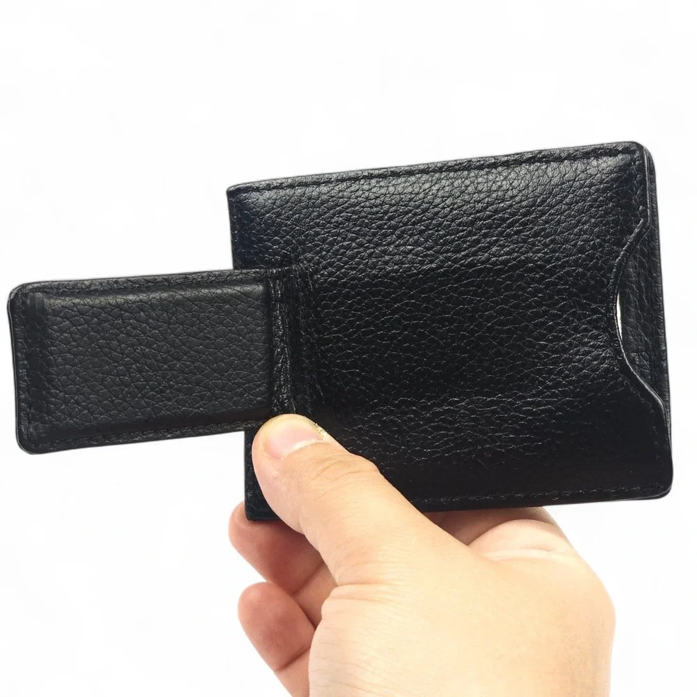 SwissGear Sierre Slim Leather Front Pocket Wallet Magnetic Money Clip Black NEW
